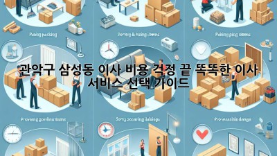 관악구 삼성동 이사, 비용 걱정 끝! 똑똑한 이사 서비스 선택 가이드